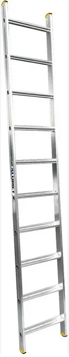 Лестница алюминиевая односекционная 1*10 широкая (HK1 5110) (ALUMET)