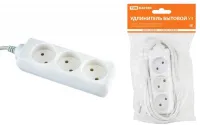 Удлинитель бытовой 3гн. 1,5м б/з ПВС 2x0,75mm2 TDM