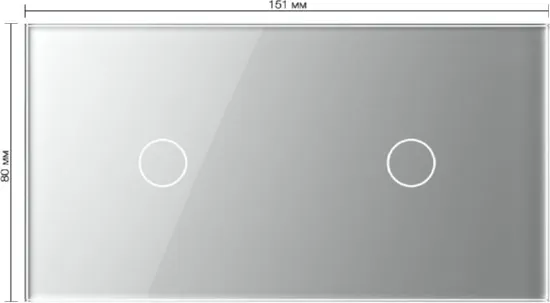 Панель для 2-х сенсорных выключателей (1+1) Серый Livolo