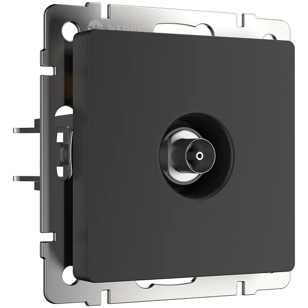Розетка ТВ Черный матовый WERKEL
