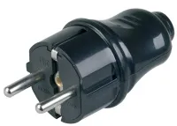 Вилка прямая с/з 16А Черная ВПп10-02-Ст IEK