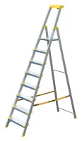 Стремянка алюминиевая анодированная 8 ступеней проф., с орг. (AS708AK015) (ALUMET)