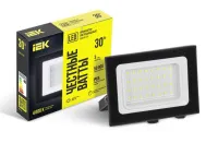 Прожектор LED СДО06 4000К 30Вт 2400Lm IP65 черный IEK