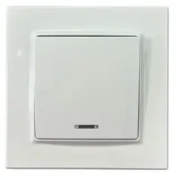 Выключатель 1-кл. с подсветкой белый SD-P1002W "Стандарт" AWSproducts