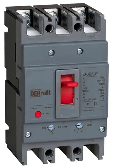 Автоматический выключатель ВА-332А 125A 35кА 3p. Dekraft