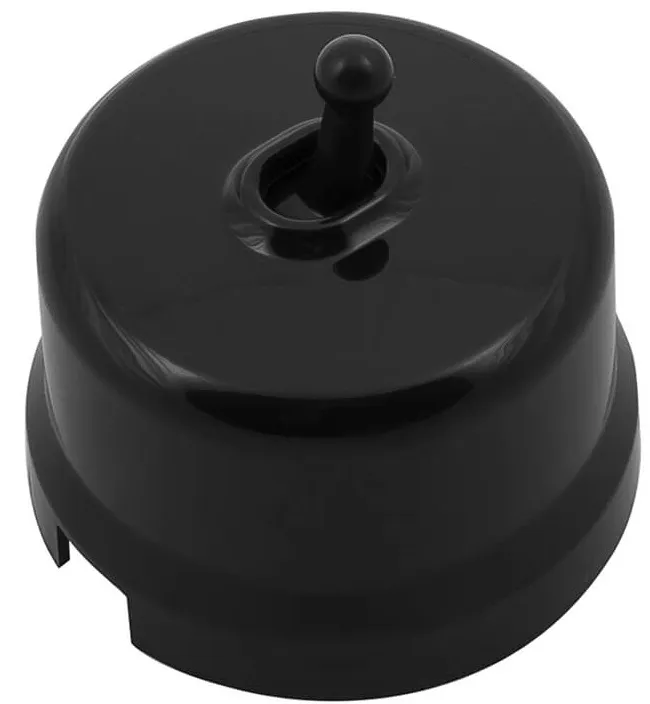 Выключатель проходной 1-кл. Черный (пластик Тумблерный) Bironi