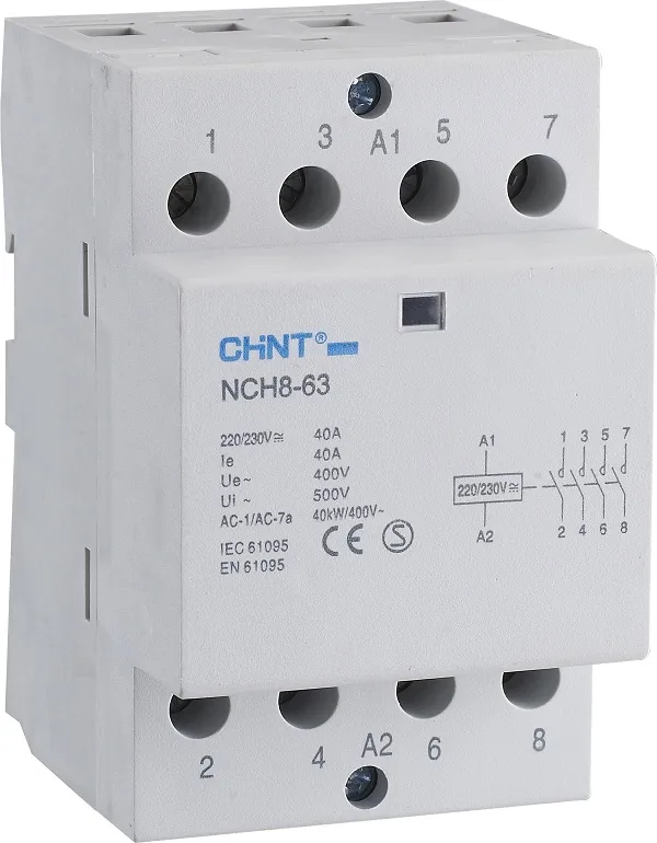 Контактор модульный NCH8-25/40 (кат.230В AC, 4но, 25A) CHINT