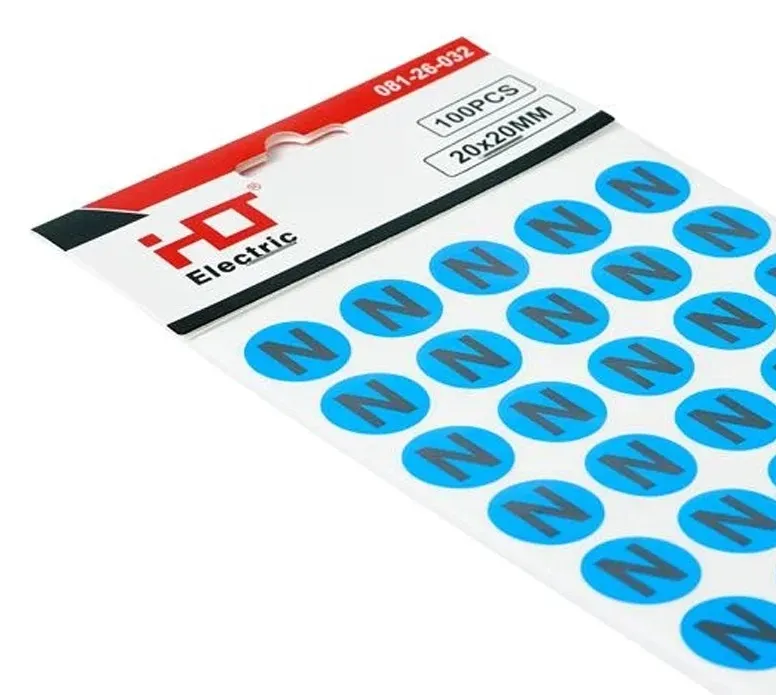 Знаки безопасности символ "N" d=20мм синий (уп./100 шт) HLT, уп