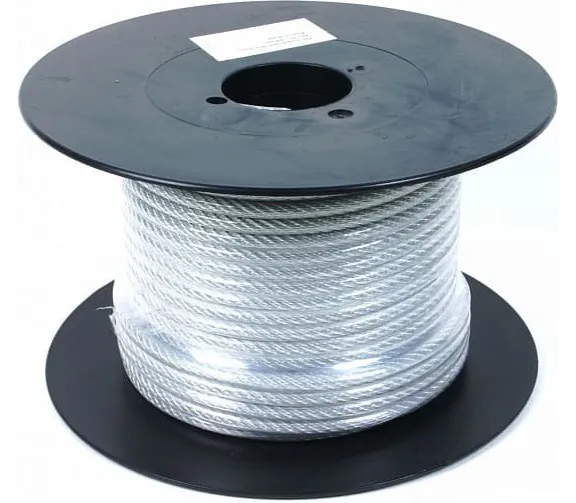 Трос 8/10 мм в ПВХ DIN3055 цинк (боб. 50м) (кратно 50м) (ТД Метизный двор)