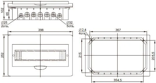 Щит встраиваемый пласт ЩРВ-П-18 IP40 IEK