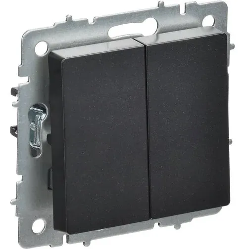 Выключатель перекрестный 2-кл. чёрный BRITE IEK