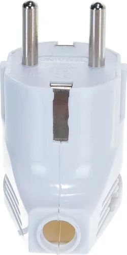 Вилка угловая с/з 16А Белая UNIVersal