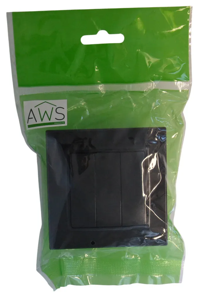 Выключатель 3-кл. чёрный SD-P1010B "Standard" AWSproducts