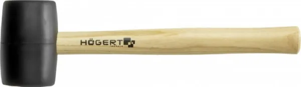 Молоток резиновый, черный, 900 г с деревянной рукояткой HOEGERT