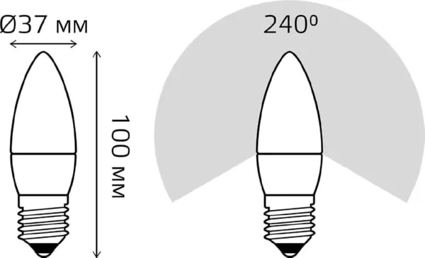 Лампа LED C35 E27 4100К 8Вт 540Лм Elementary Gauss