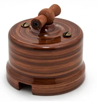 Выключатель 2-кл. Тигровое дерево (керамика) Bironi (СНЯТ С ПР-ВА)