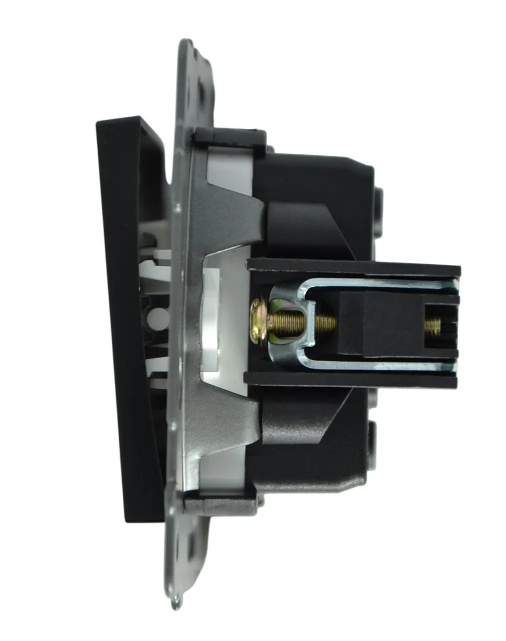 Выключатель проходной 1-кл. с подсветкой чёрный A-004B "Аура" AWSproducts