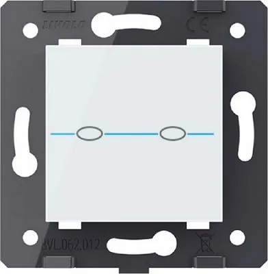 Выключатель сенсорный 2-кл. Quadro Белый Livolo