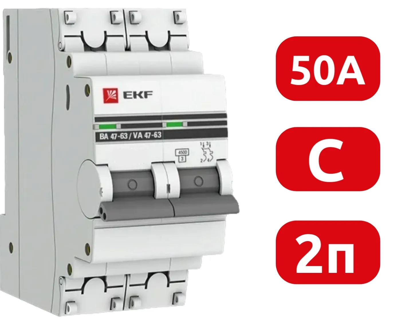 Автоматический выключатель ВА 47-63 C50/2 4.5кА Proxima EKF