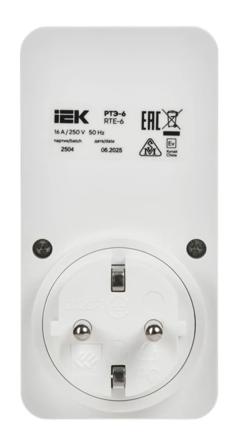 Розетка-таймер электронный РТЭ-6 1мин 24ч 16А IP20 IEK