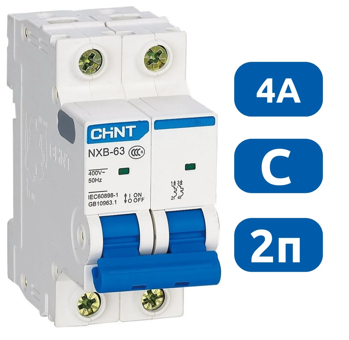 Автоматический выключатель NXB-63S C4/2 4.5кА CHINT