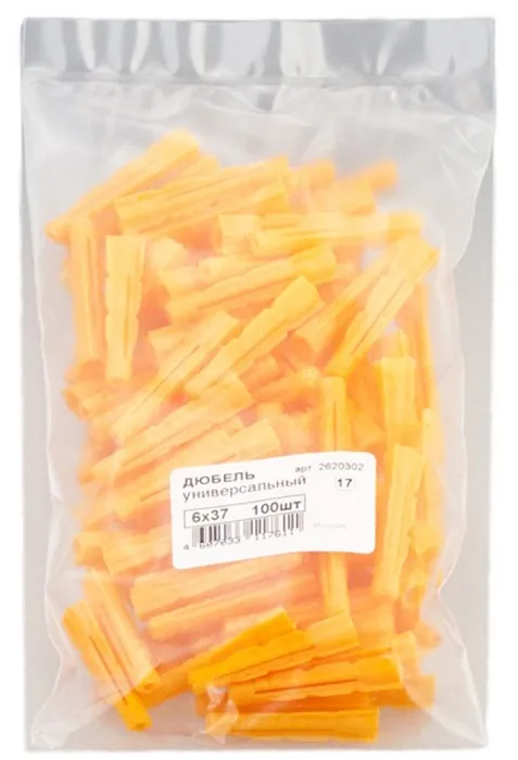 Дюбель трехраспорный 6*37 (100 шт.) (Стройбат), уп