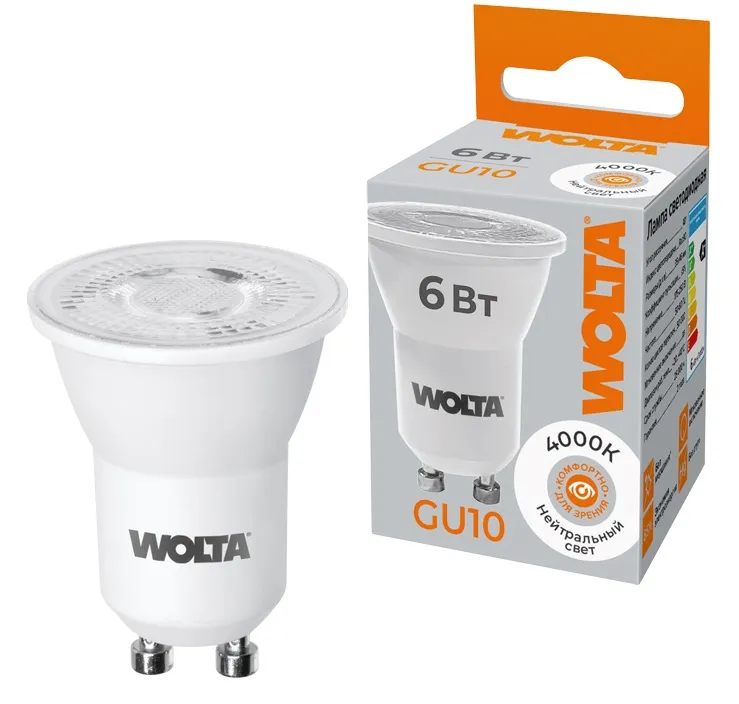 Лампа LED MR11 6Вт 4000K GU10 WOLTA