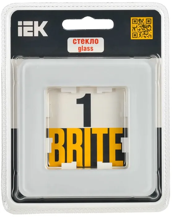 Рамка 1-я белый (стекло) BRITE IEK
