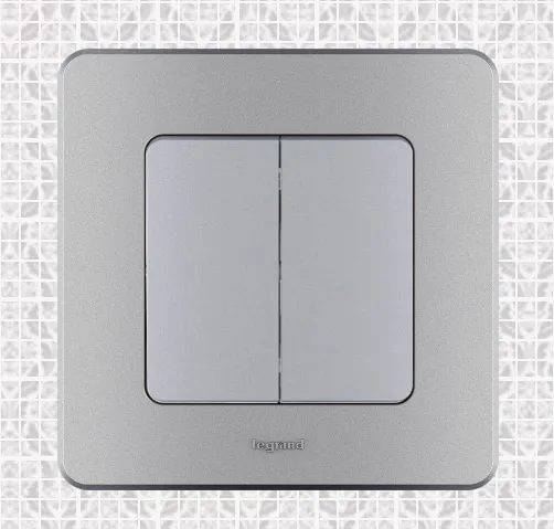 Выключатель 2-кл. Алюминий INSPIRIA LEGRAND