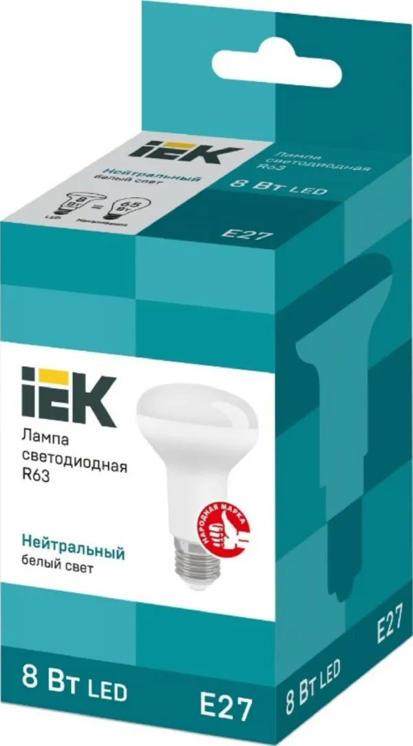 Лампа LED R63 E27 4000К 8Вт 720Lm IEK