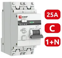 АД-32 1P+N 25А (С) 30мА тип (А) эл. 6кА EKF PROxima EKF РАСПРОДАЖА