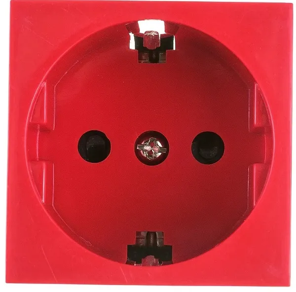 45-Розетка с з/к, со шторками (красный) Ecoplast