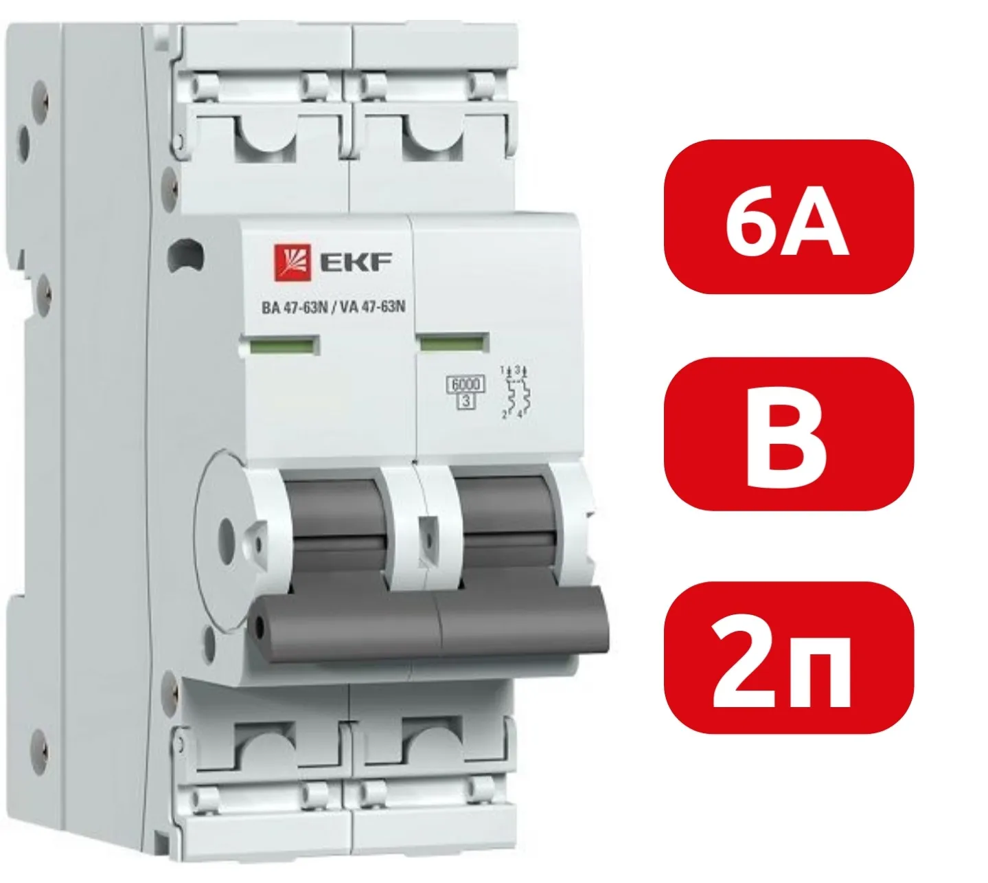Автоматический выключатель ВА 47-63N B6/2 6кА Proxima EKF