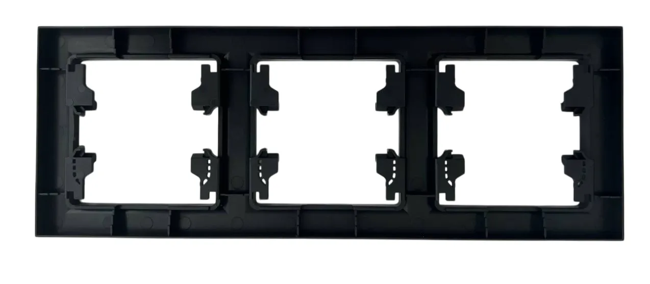 Рамка 3-я чёрная горизонтальная U2B-031 SoftTouch "Uno" AWSproducts