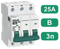 Автоматический выключатель ВА-103 B25/3 6кА Dekraft