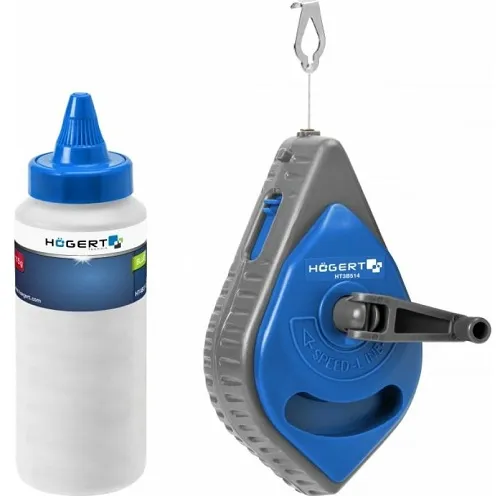 Шнур разметочный, 30м + меловой порошок HOEGERT, ком