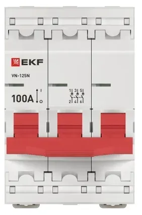 Выключатель нагрузки ВН-125N 3Р 100А EKF