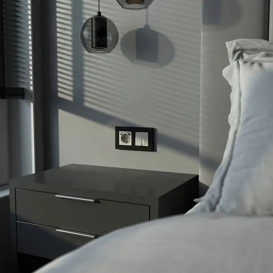 Выключатель 2-кл. с подсветкой Дымчатый WERKEL