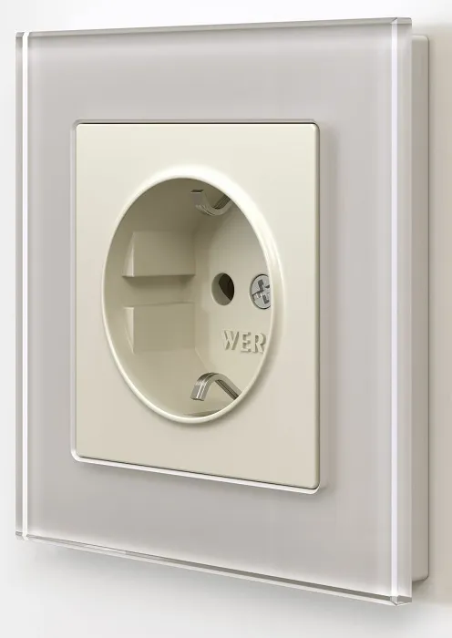 Розетка 1-я с/з Айвори матовый WERKEL
