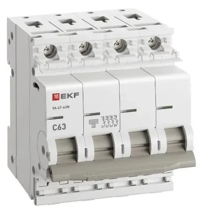 Автоматический выключатель ВА 47-63N C63/4 6кА Proxima EKF
