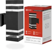 Светильник уличный двусторонний НБУ POLO-S-2хA60-BL алюминиевый под лампу 2хE27 230B черный серии CI