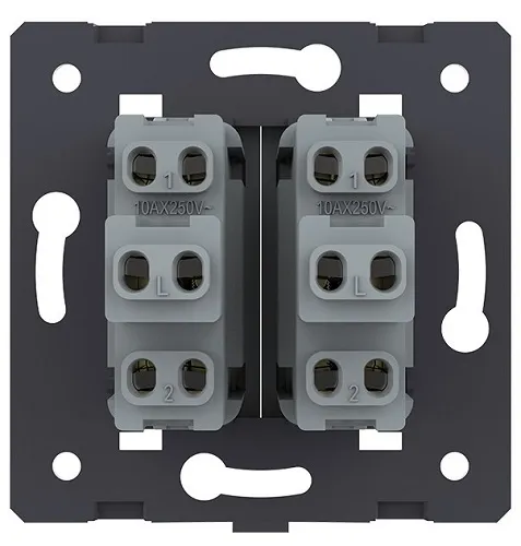 Выключатель проходной 2-кл. Черный Livolo