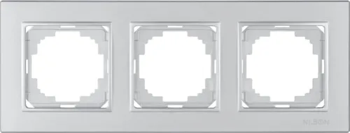 Рамка 3-местн., ALEGRA metallic, серебро