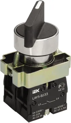 Переключатель LAY5-BJ33 3 пол. I-0-II длин ручка 2но, IP40 IEK