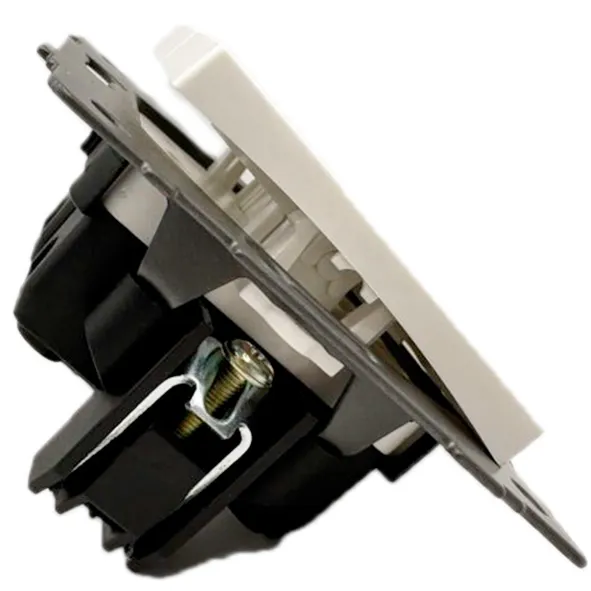 Выключатель проходной 2-кл. с подсветкой белый A-012W "Аура" AWSproducts