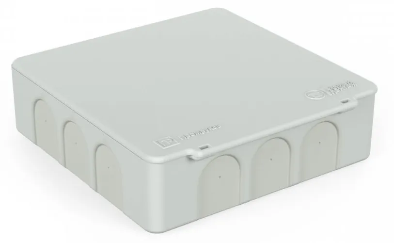 Коробка распред. о/п 100х100х30 IP55 СЕРАЯ пр. монт. двухкомпонентная HF УФ Промрукав (48)