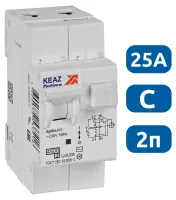 АВДТ32 OptiDin D63-22C25-AC-У3 С25/2 30мА, тип AC, 4.5кА КЭАЗ