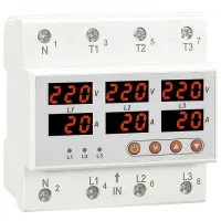 Реле напряжения трехфазное и тока с дисп. RM-FVA 63A Reletek