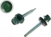 Саморез кровельный 4,8*29 темно-зелен со сверлом (250 шт.) (МС), уп