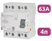 УЗО EFI-P4 63/4/0.3 300мА, тип АС, 10кА ETI